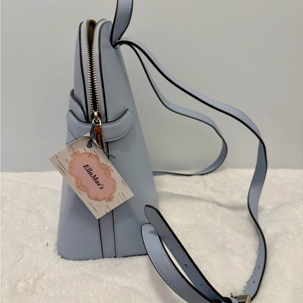 Kate Spade Dome Stacie Saffiano Leather Sky Blue Backpack NWOT’s - Picture 3 of 6